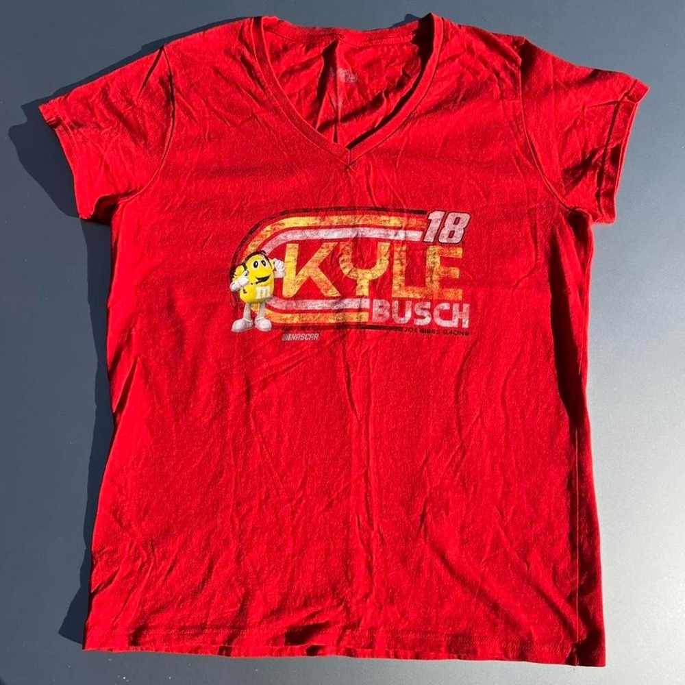 Kyle Busch nascar v neck women's tshirt